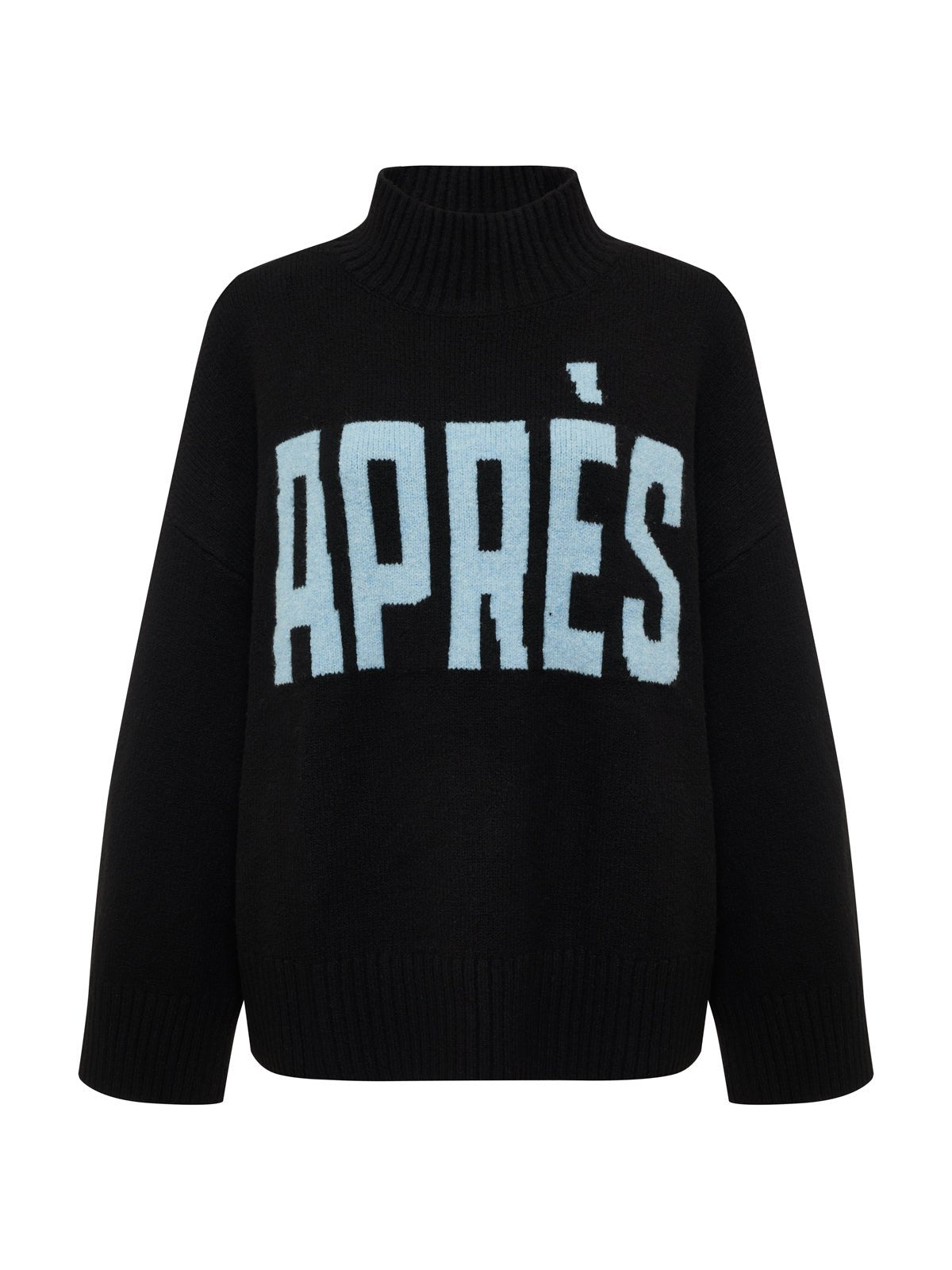 Apres Ski Sweater Black/Aquamarine Petite Sizing