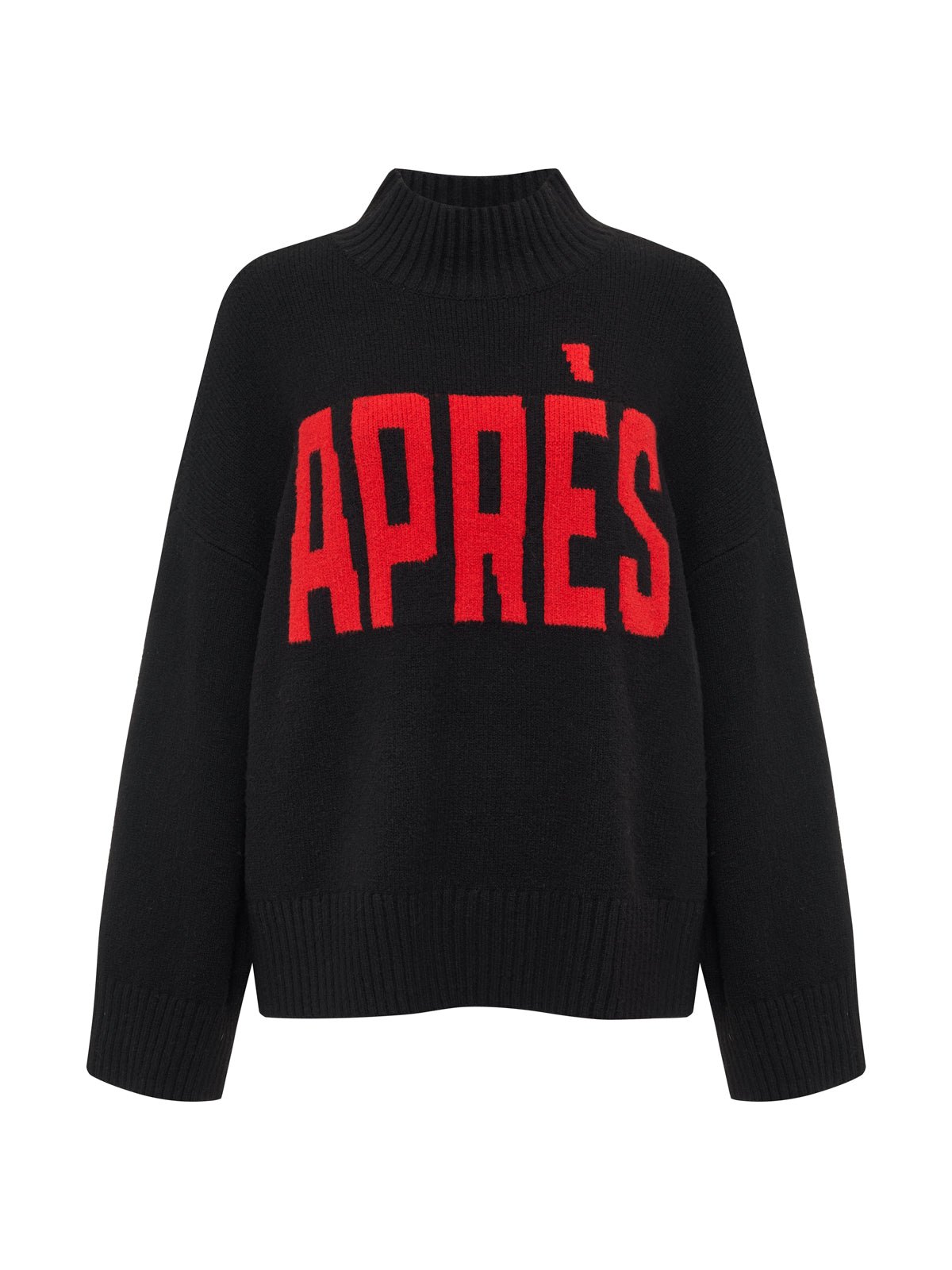 Apres Ski Sweater Black/Mars Red Petite Sizing