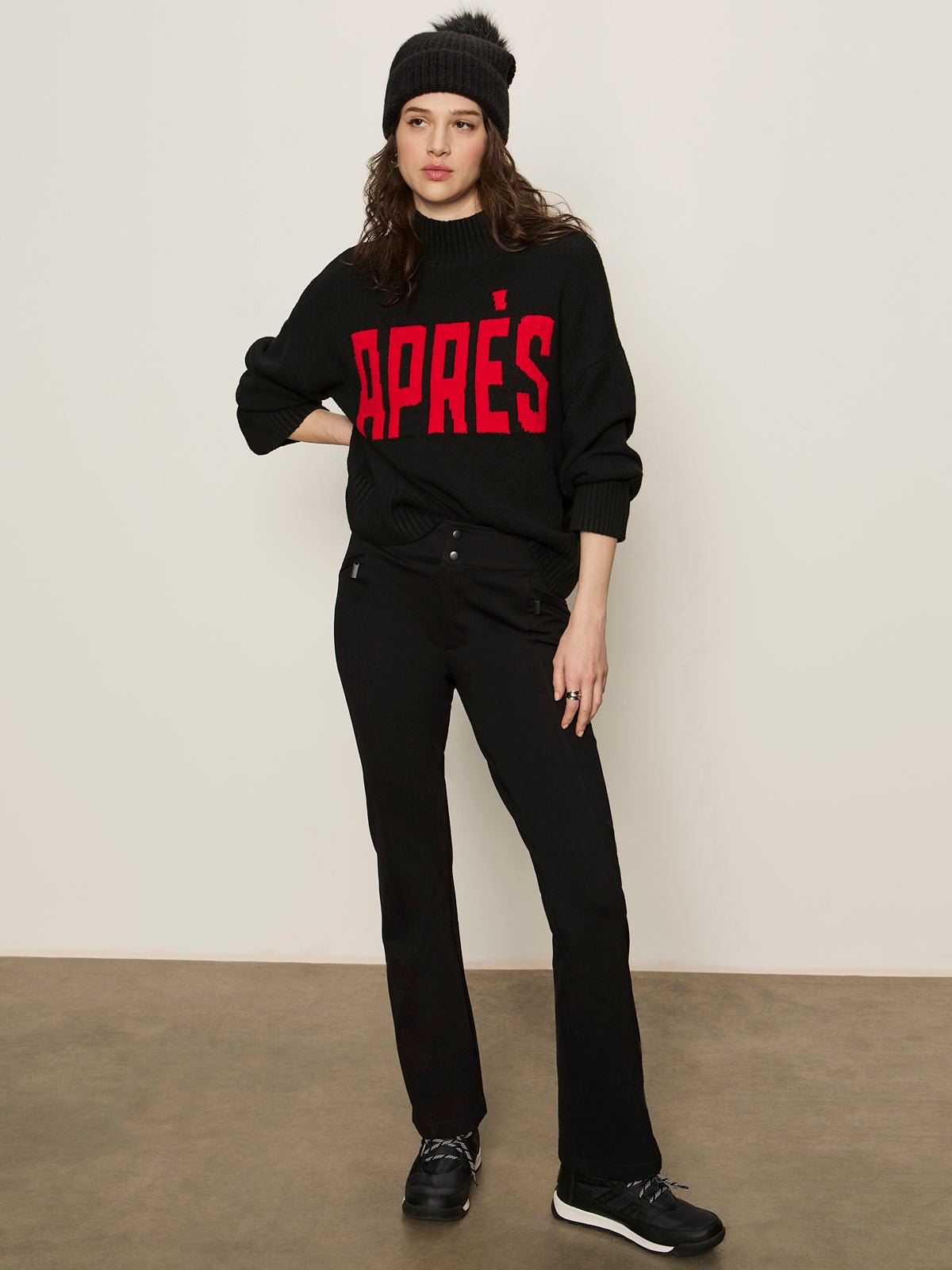 Apres Ski Sweater Black/Mars Red Petite Sizing