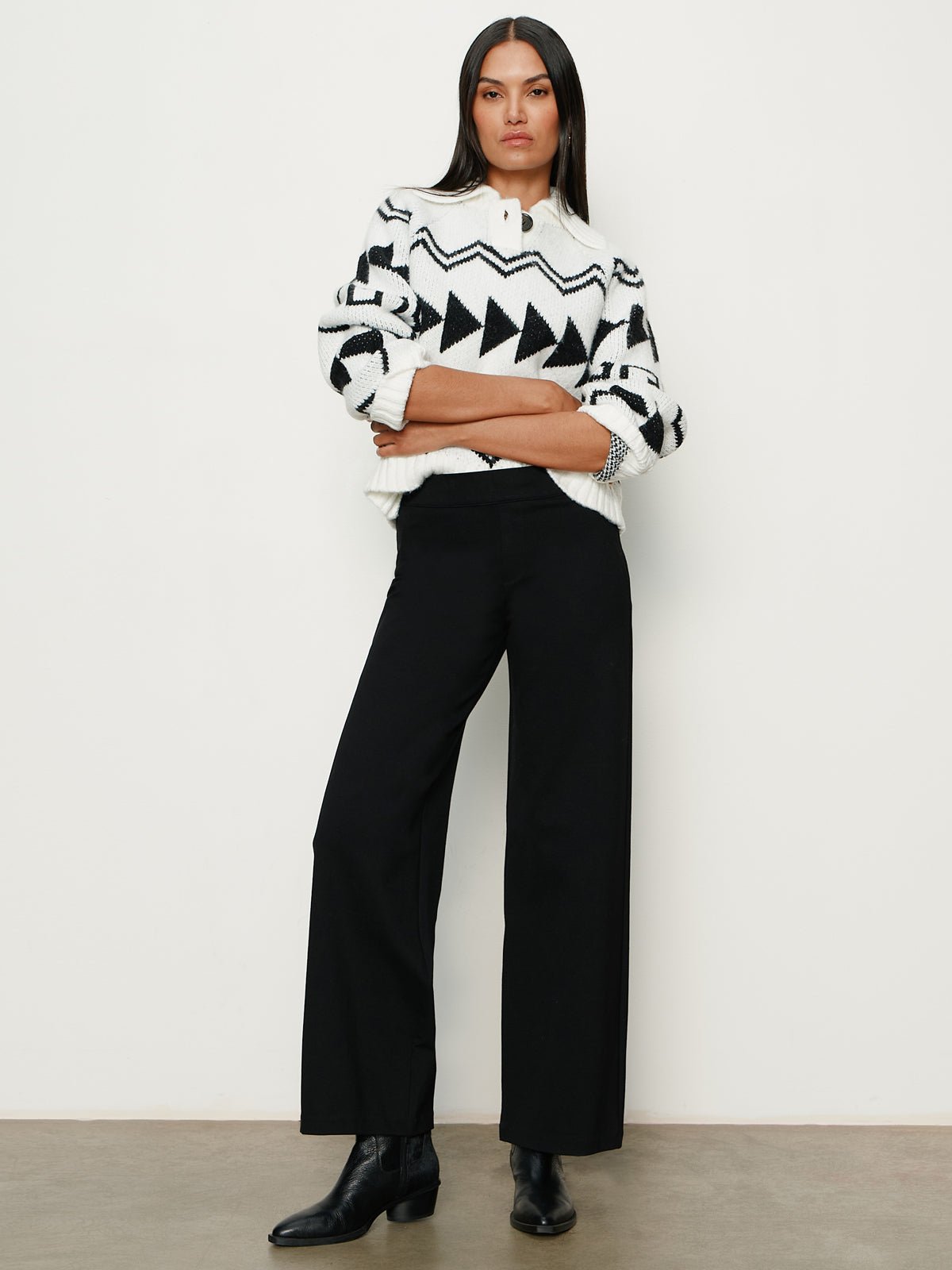 Below Zero Fairisle Popover Chalk And Black Fairisle