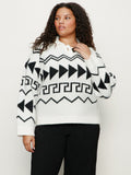Below Zero Fairisle Popover Chalk And Black Fairisle Extended Sizing