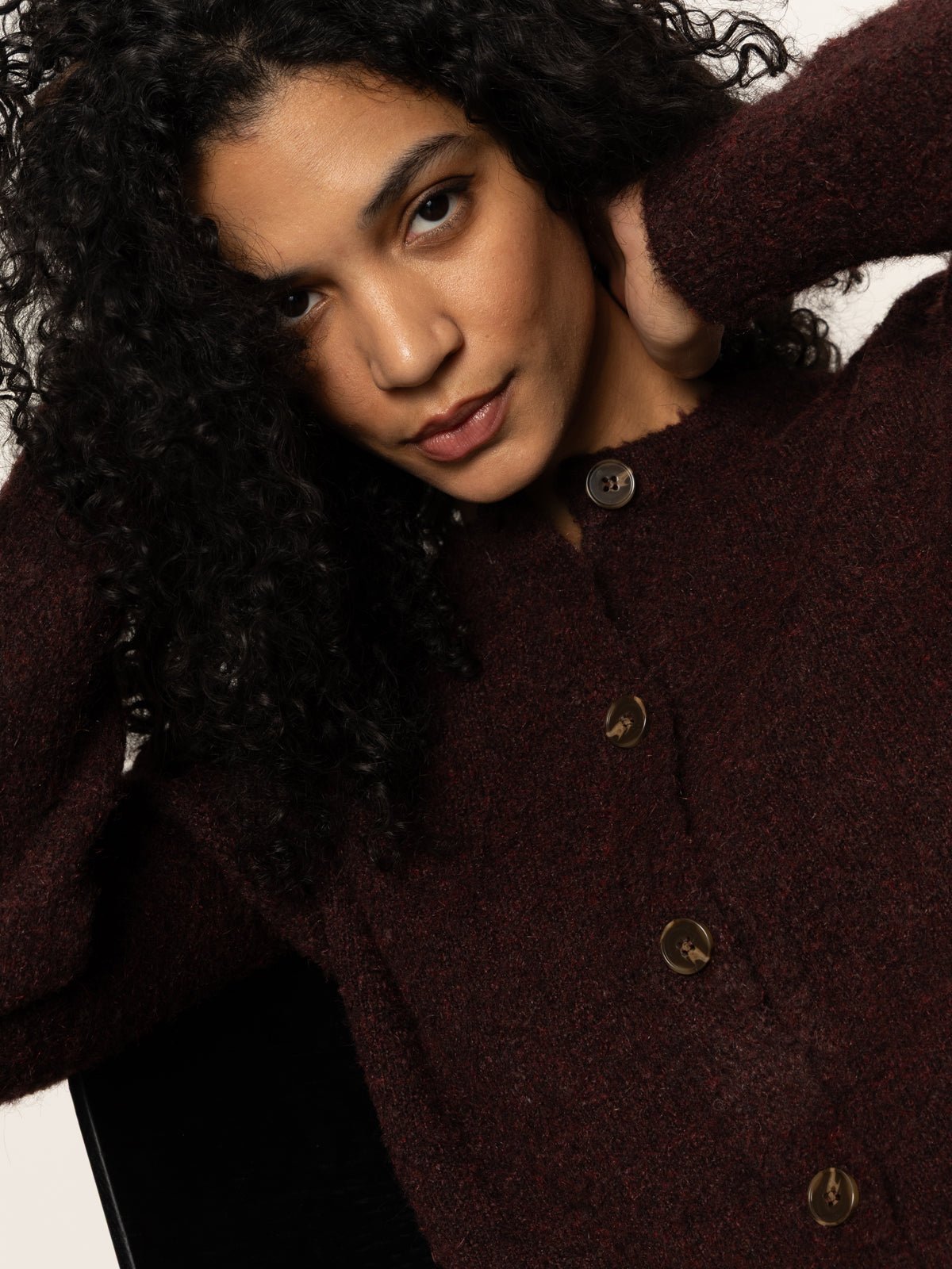 Boucle Cardi Dark Crimson