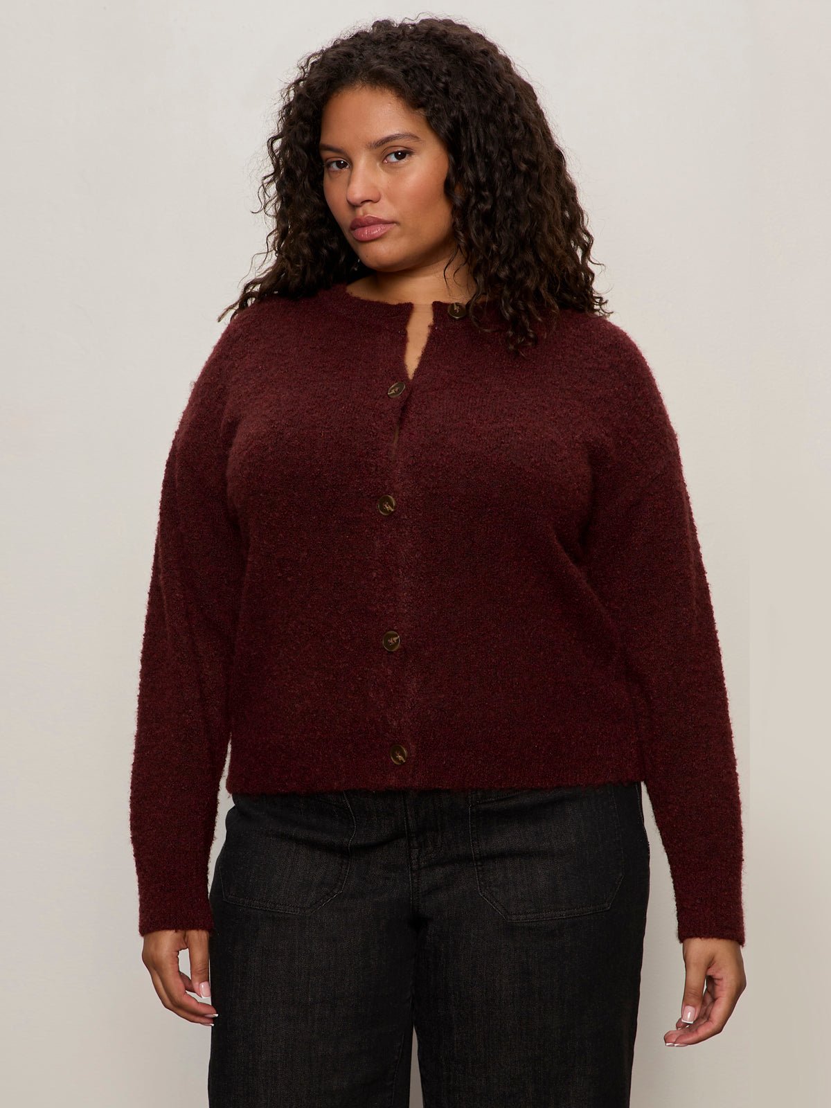 Boucle Cardi Dark Crimson Extended Sizing