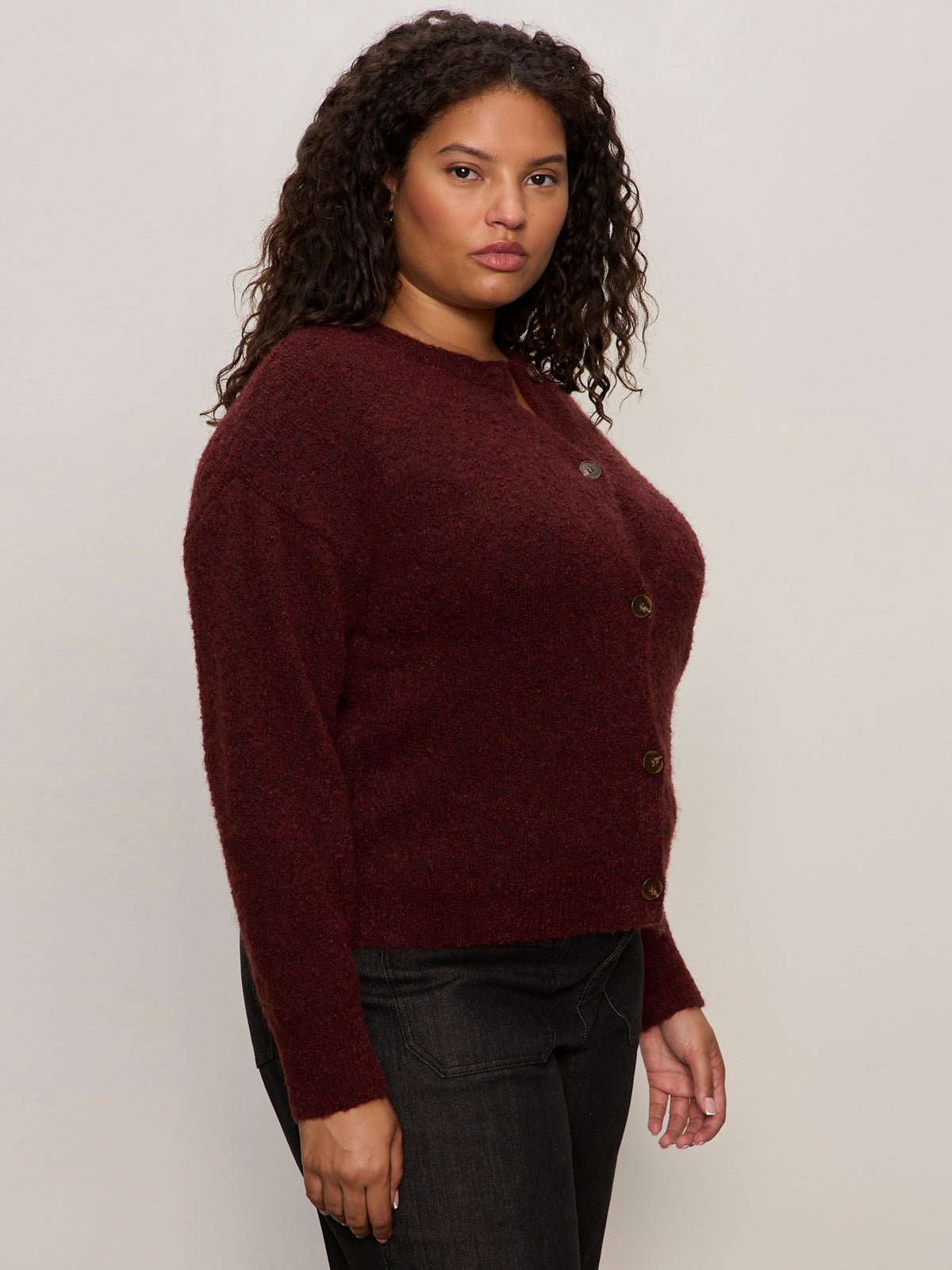 Boucle Cardi Dark Crimson Extended Sizing