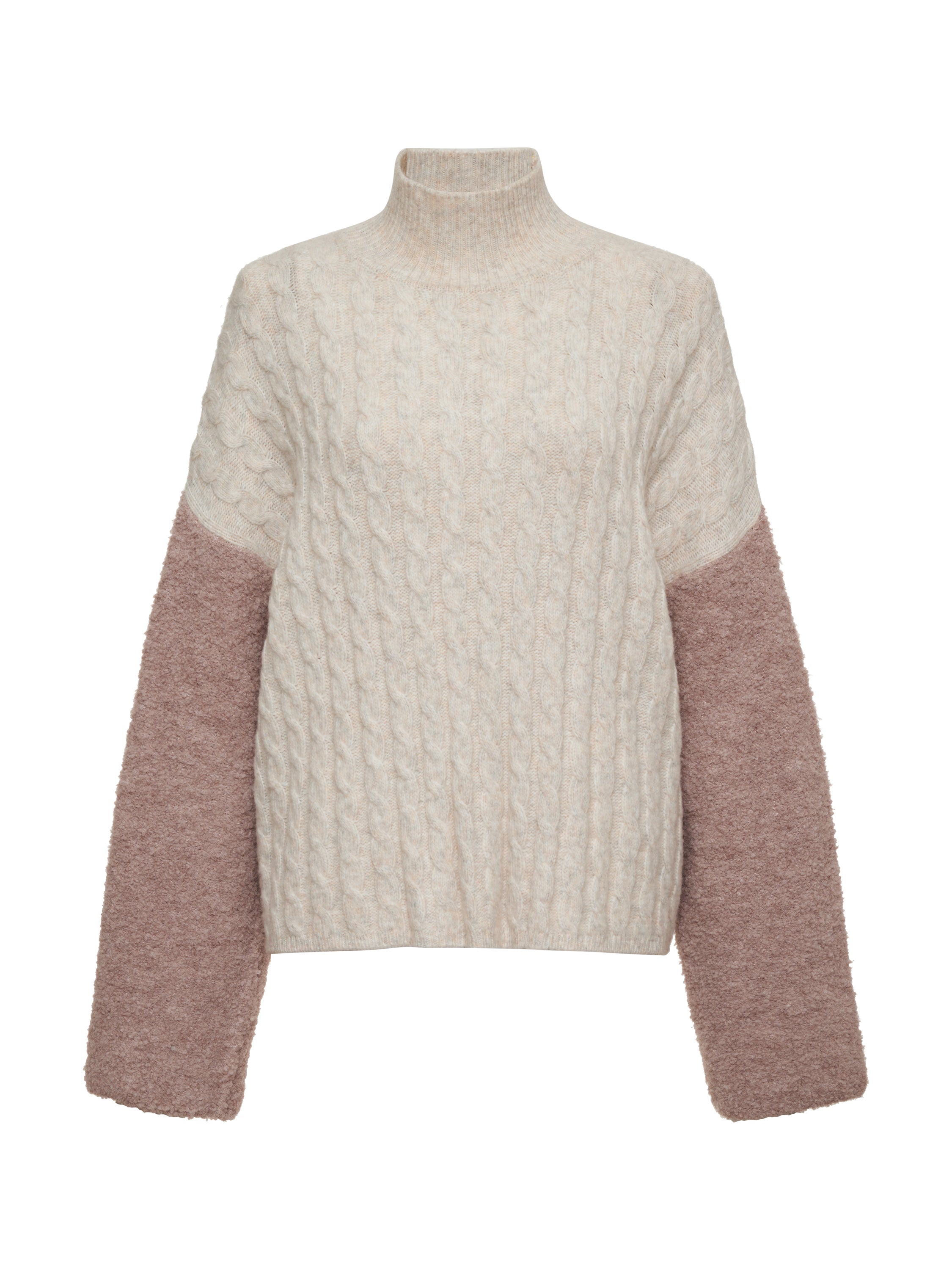 Boucle Sleeve Sweater Light Heather Oatmeal Multi