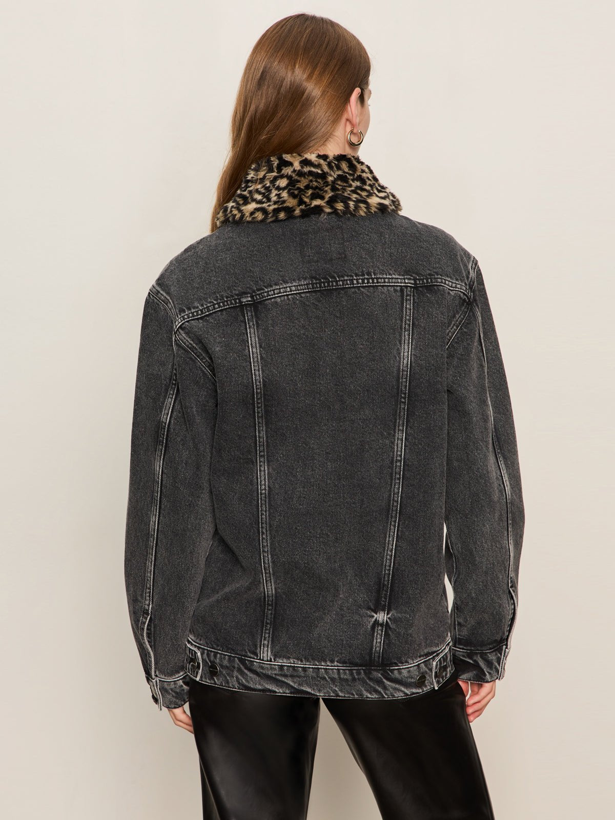 Boyfriend Trucker Jacket Washed Black Denim