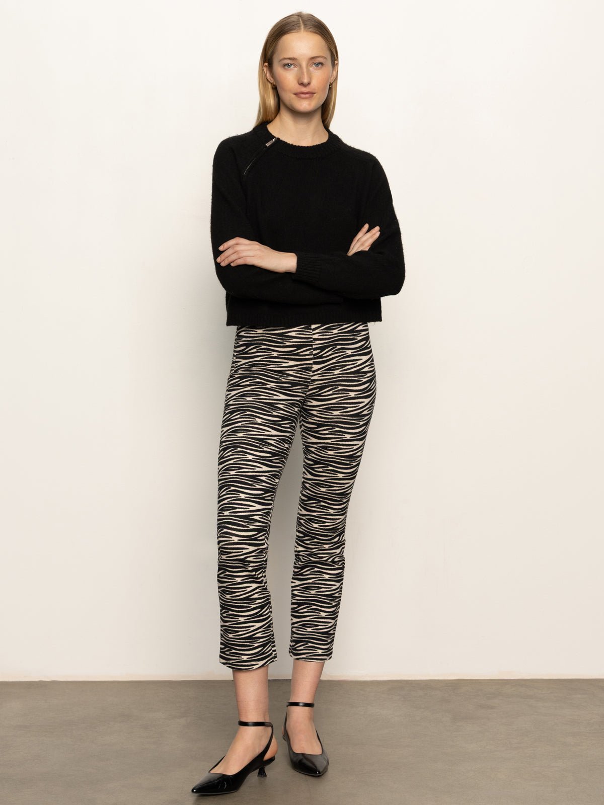 Carnaby Kick Crop Legging Fluid Zebra
