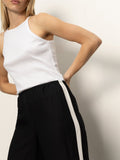 Casual Semi-High Rise Track Pant Black Chalk Stripe