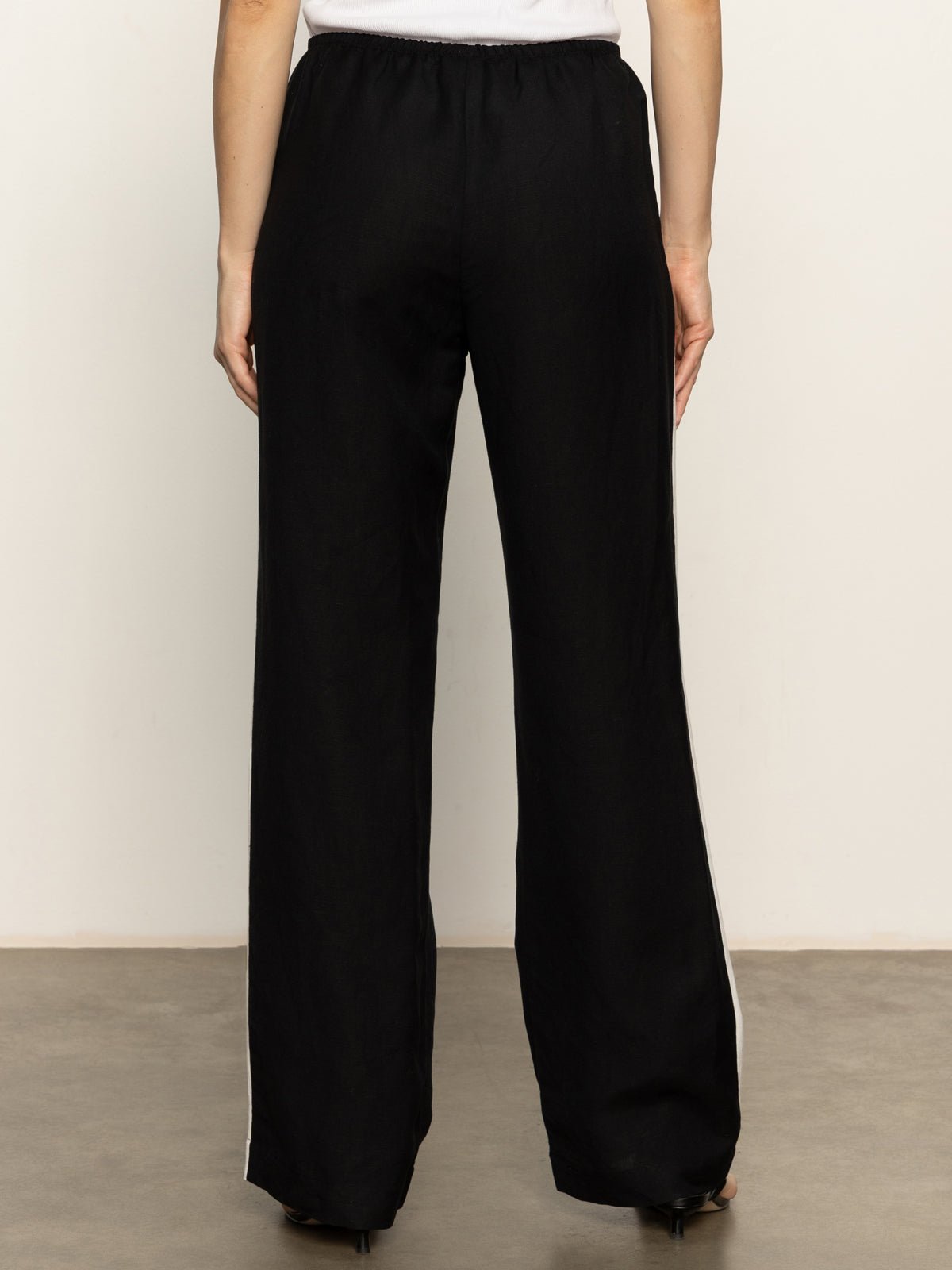 Casual Semi-High Rise Track Pant Black Chalk Stripe