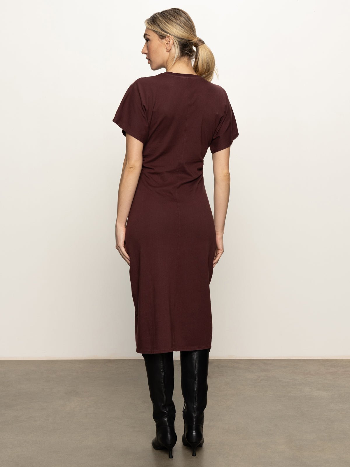 Cinched Waist T-Shirt Dress Chicory