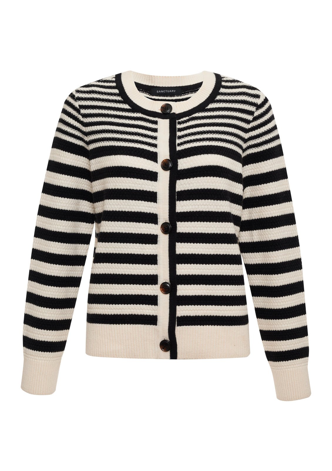 City Summer Cardi Black/ Macrame Multi Stripe