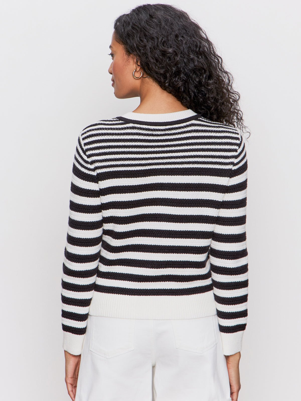 City Summer Cardi Black/ Macrame Multi Stripe
