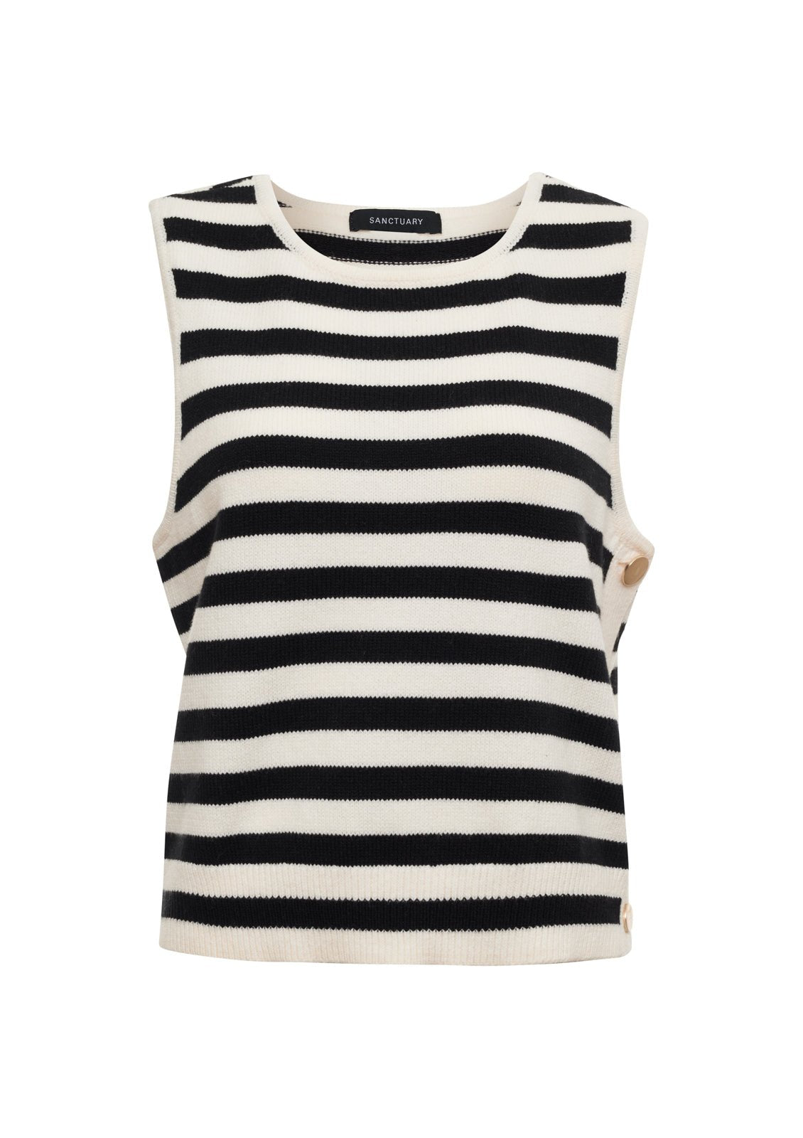 City Summer Tank Black/  Macrame Stripe