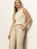 Coastal Semi-High Rise Pant Sand Sequin Stripe