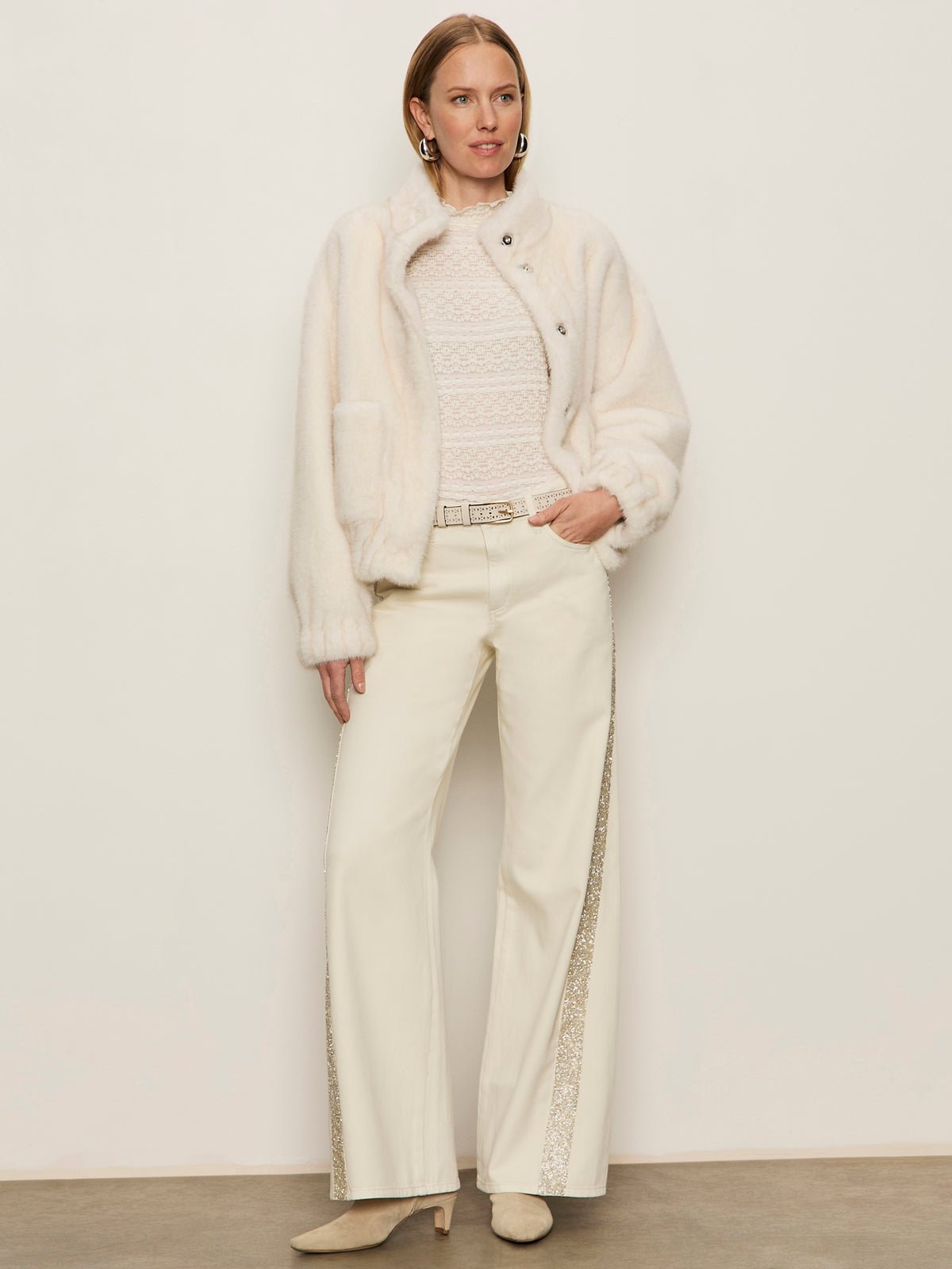 Coco Fur Jacket Almond Cream