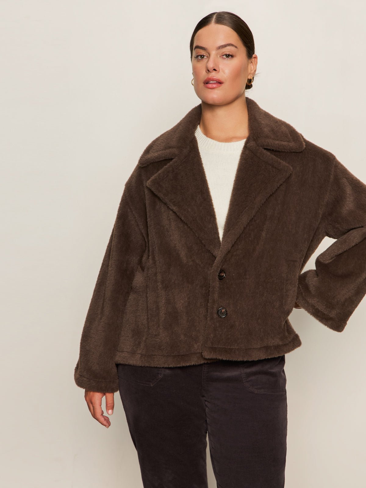 Colette Fur Jacket Choco Chip Extended Sizing