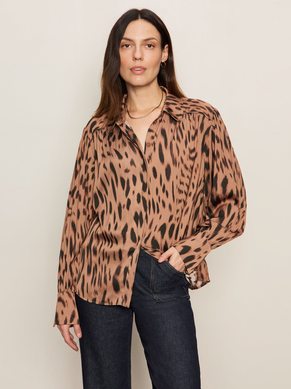 Colette Shirt Mocha Leo