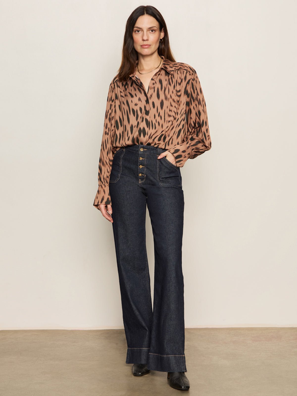 Colette Shirt Mocha Leo