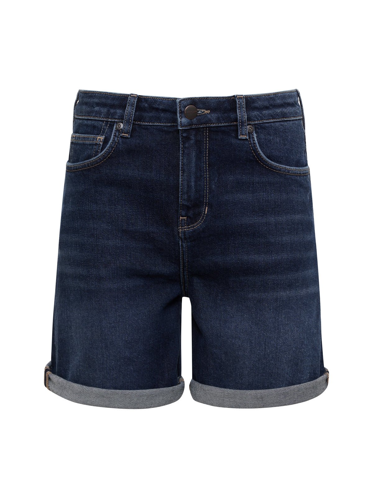 Cuffed Denim Short Dark
