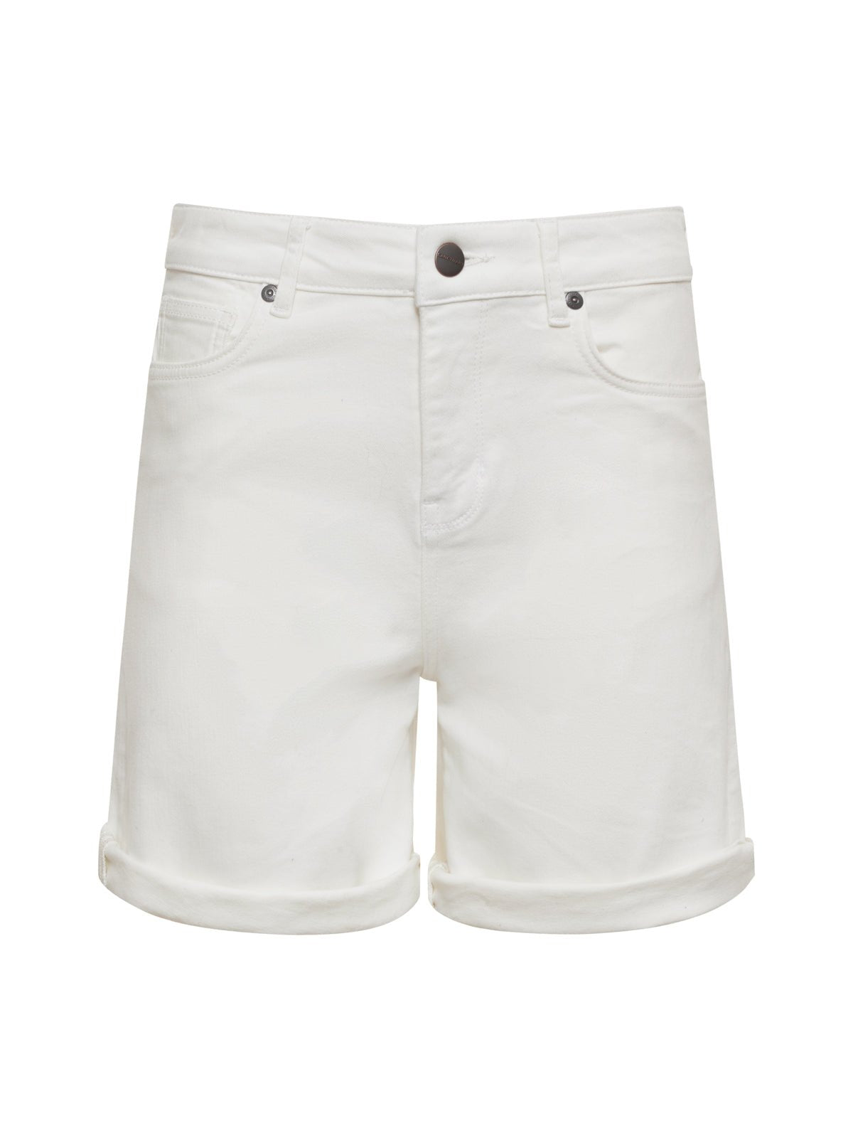 Cuffed Denim Short White