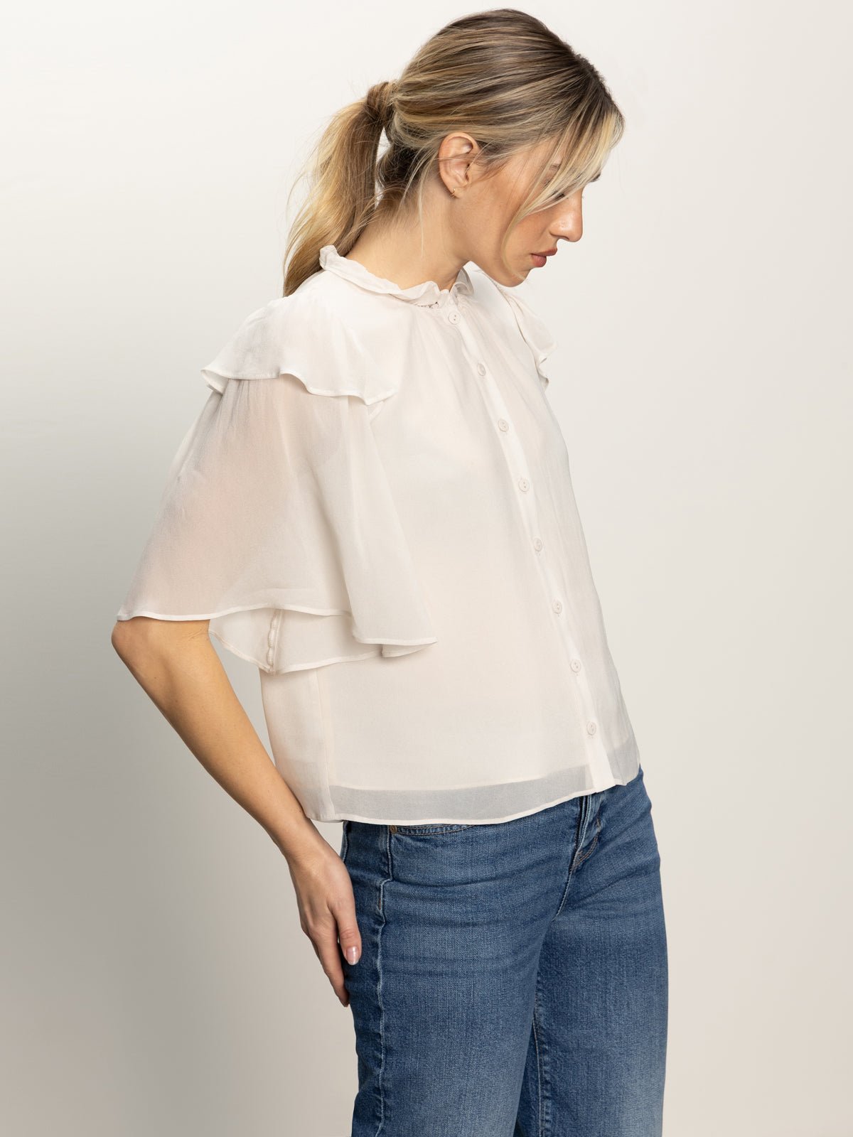 Deja Vu Blouse Light Oat