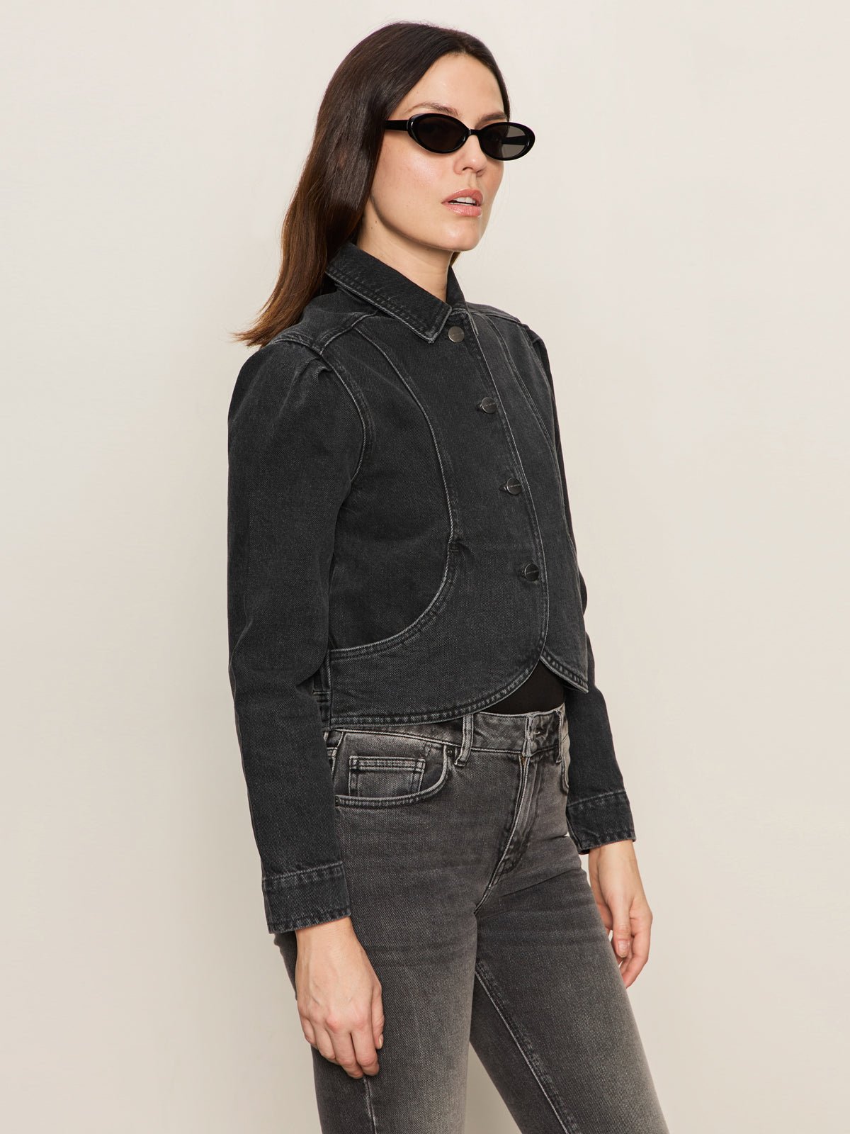 Denim Jacket Washed Black Denim