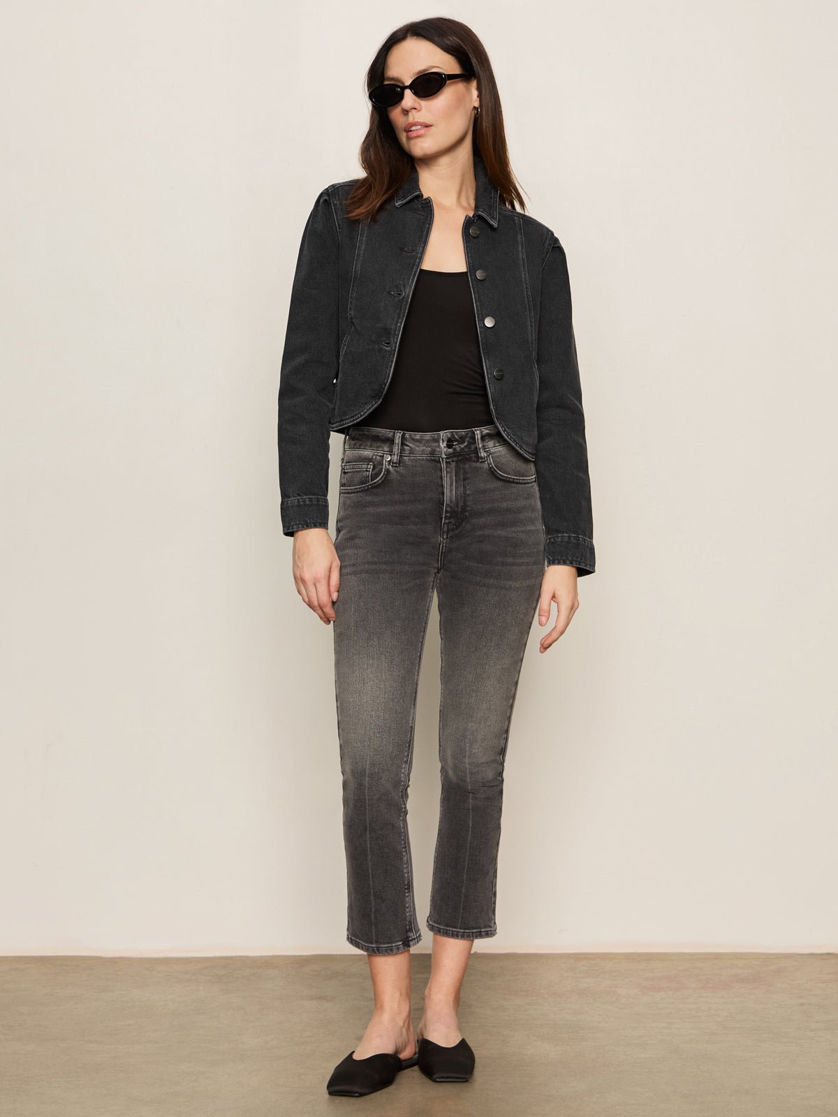 Denim Jacket Washed Black Denim