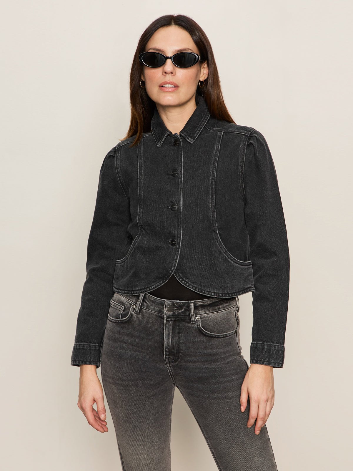 Denim Jacket Washed Black Denim
