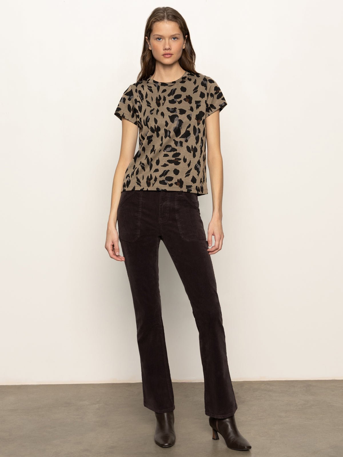 Double Knit Perfect Tee Winter Leopard