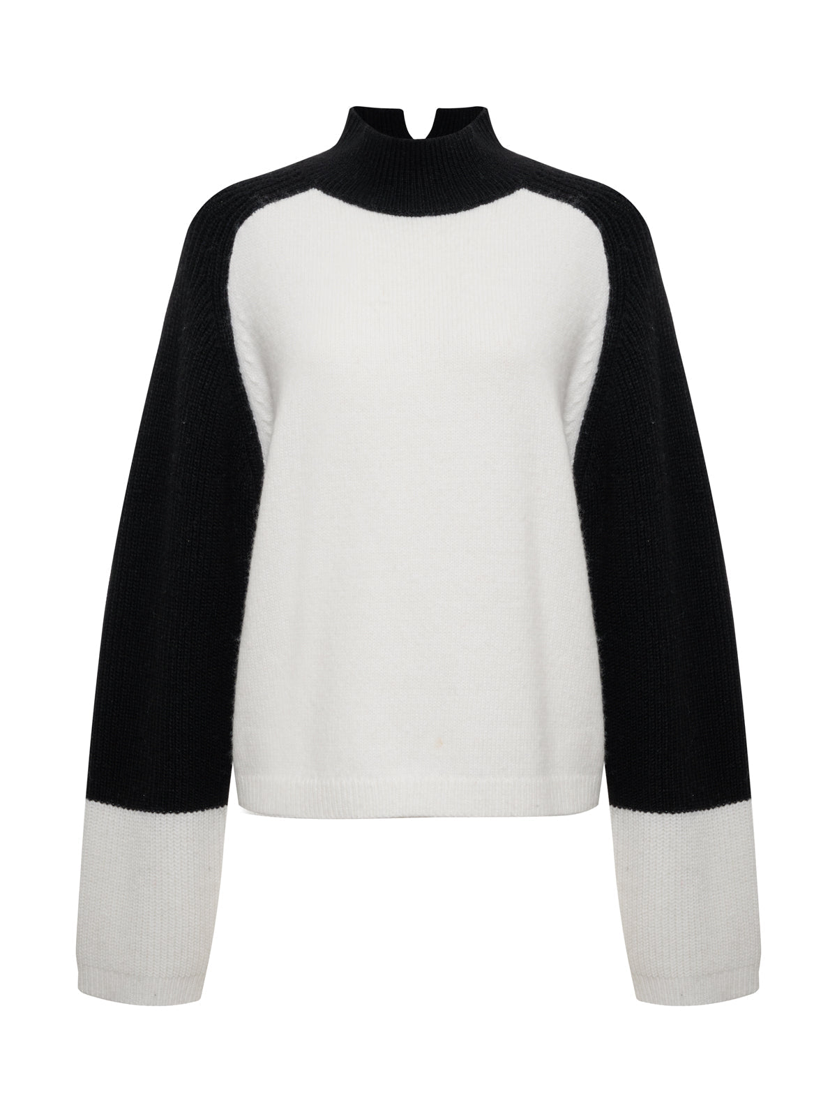 Downtown Mock Neck Sweater Black/ Chalk