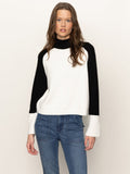 Downtown Mock Neck Sweater Black/ Chalk