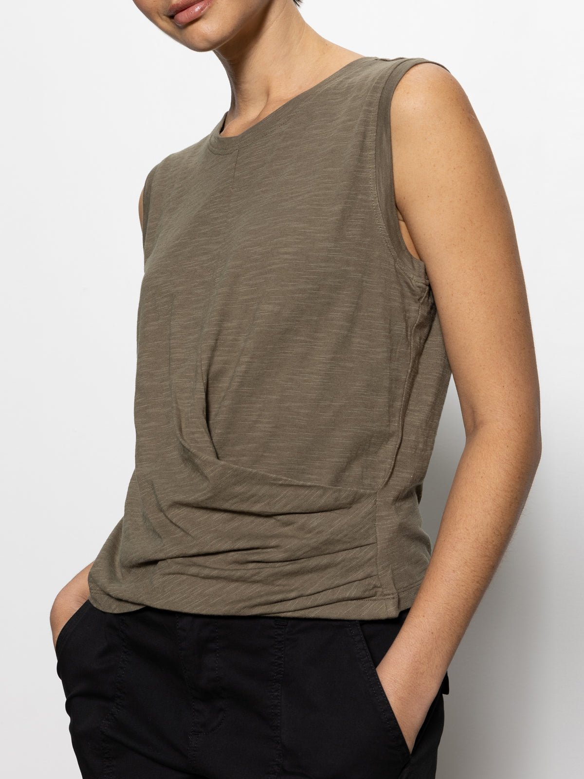 Draped Tank Burnt Olive