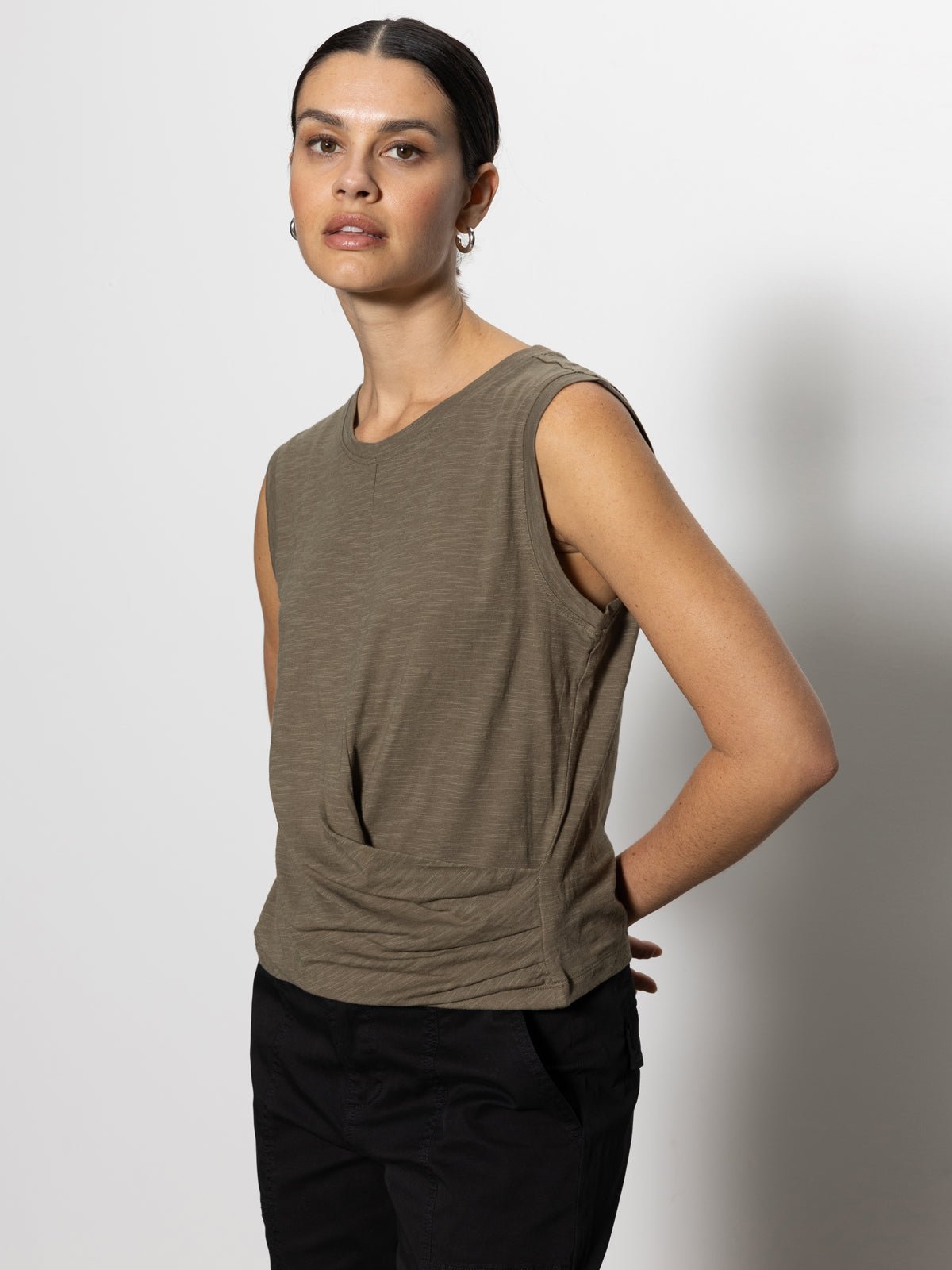Draped Tank Burnt Olive