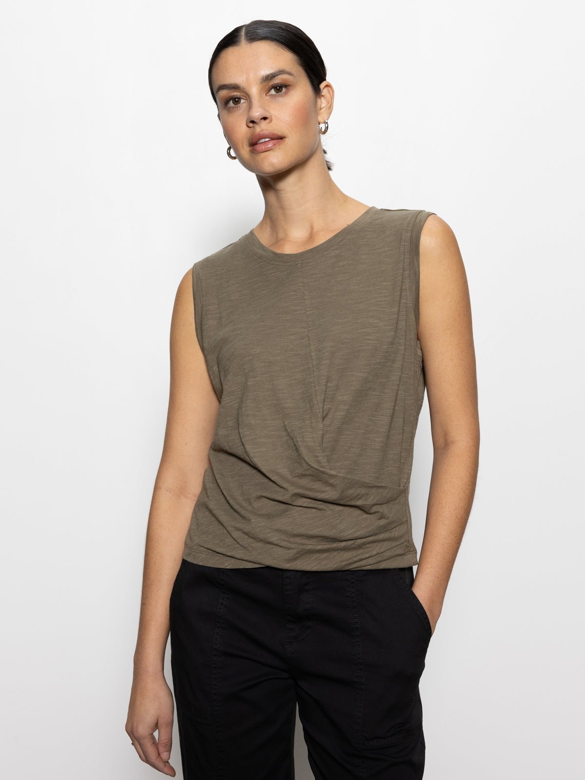 Draped Tank Burnt Olive