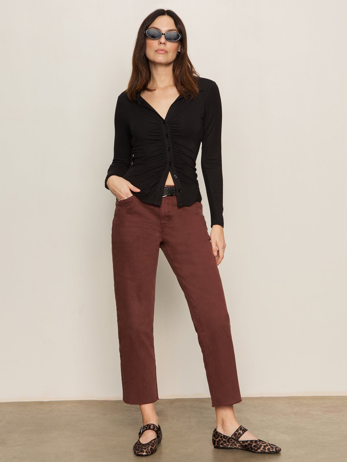 Dreamgirl Knit Button Up Top Black