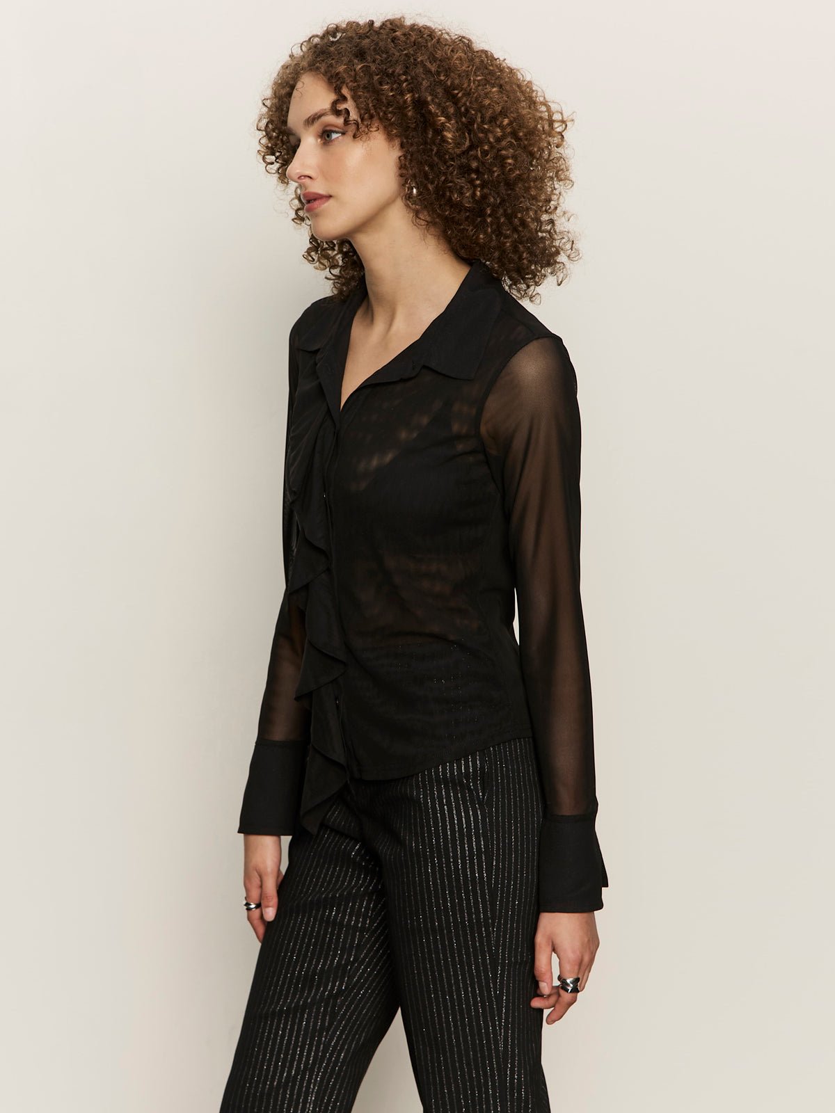 Dreamland Ruffle Top Black