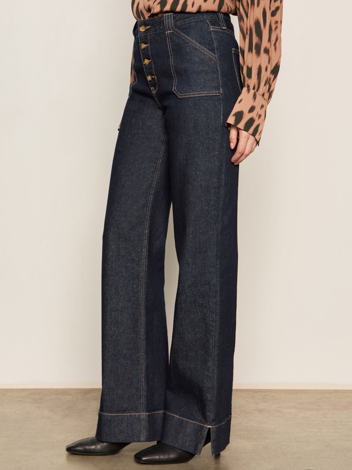 Ekara Slim Wide Jean Indigo Dark Rinse Wash