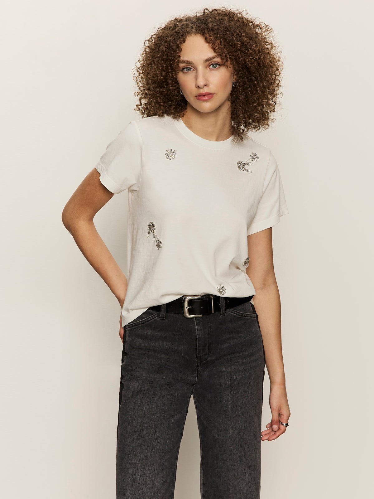 Embellished Tee White
