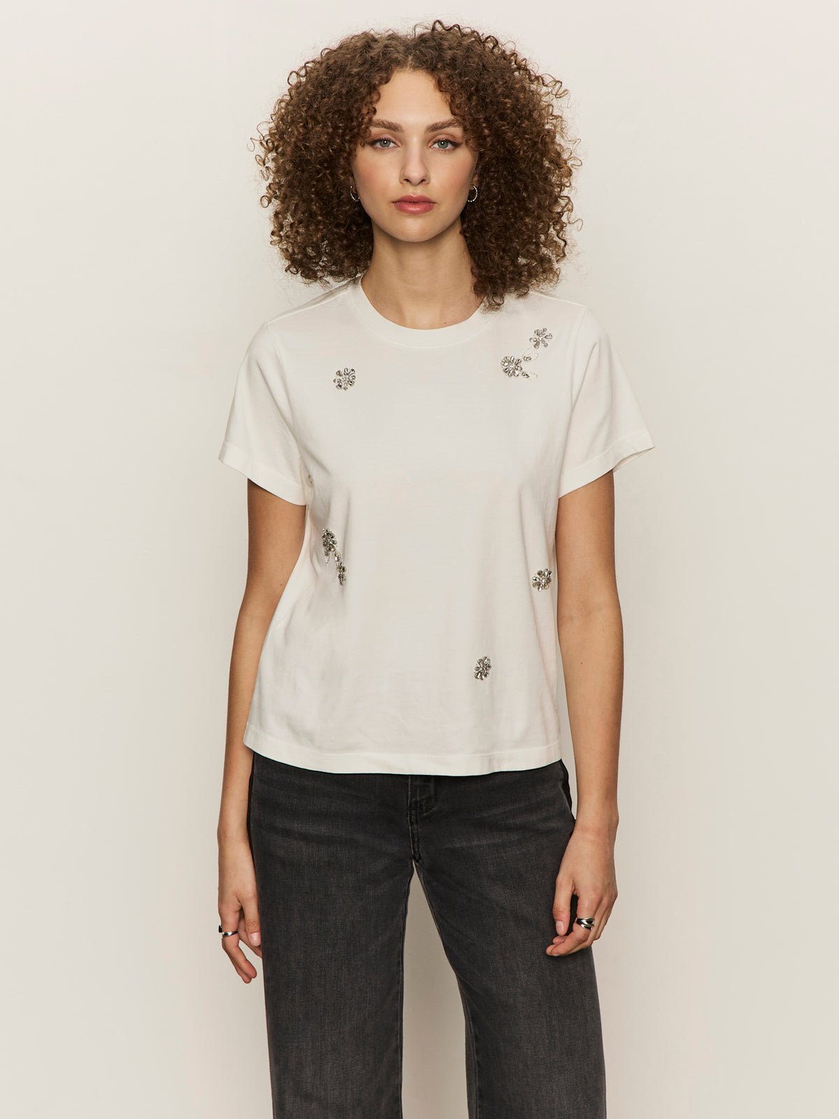 Embellished Tee White