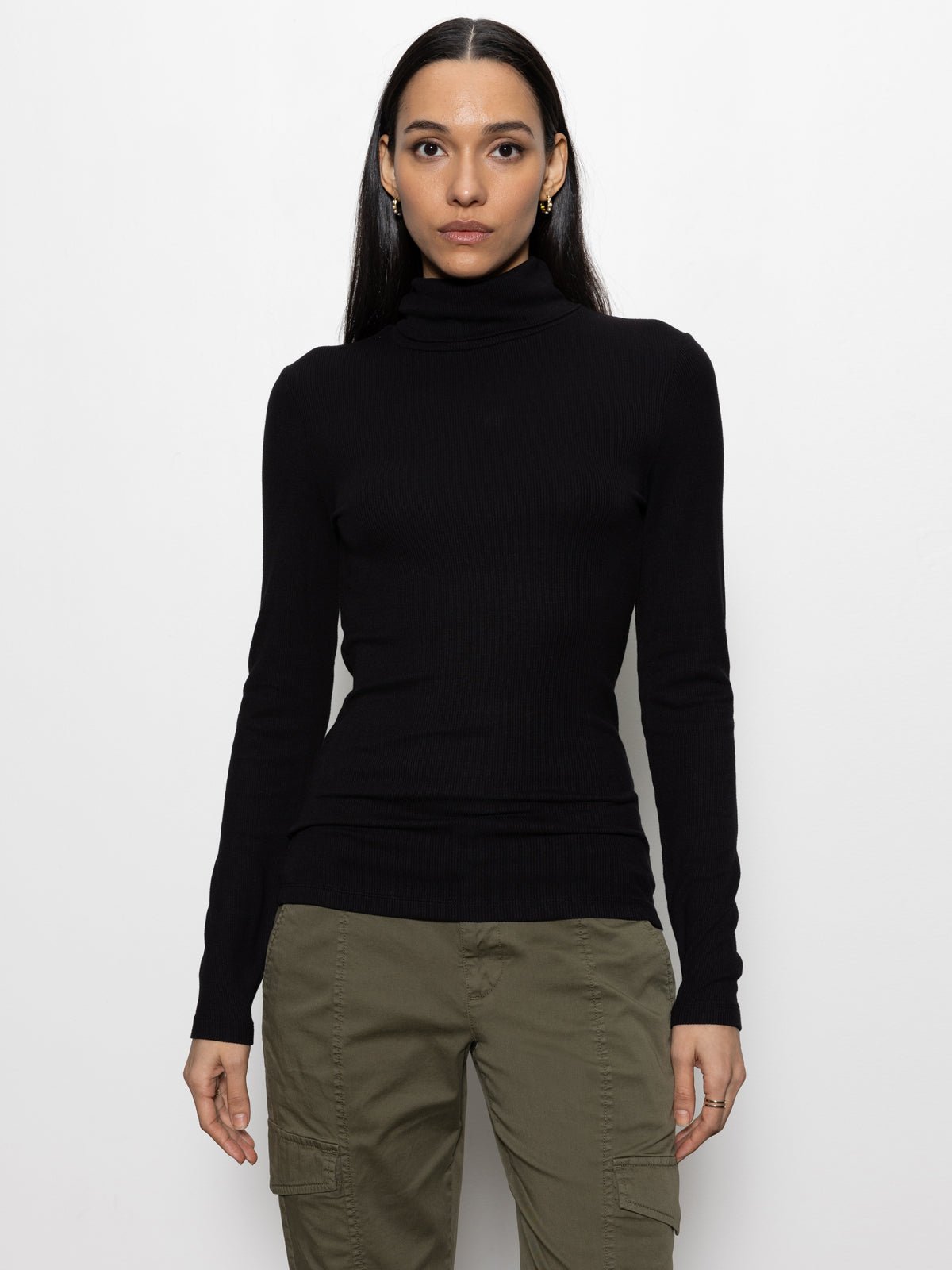 Essential Turtleneck Top Black