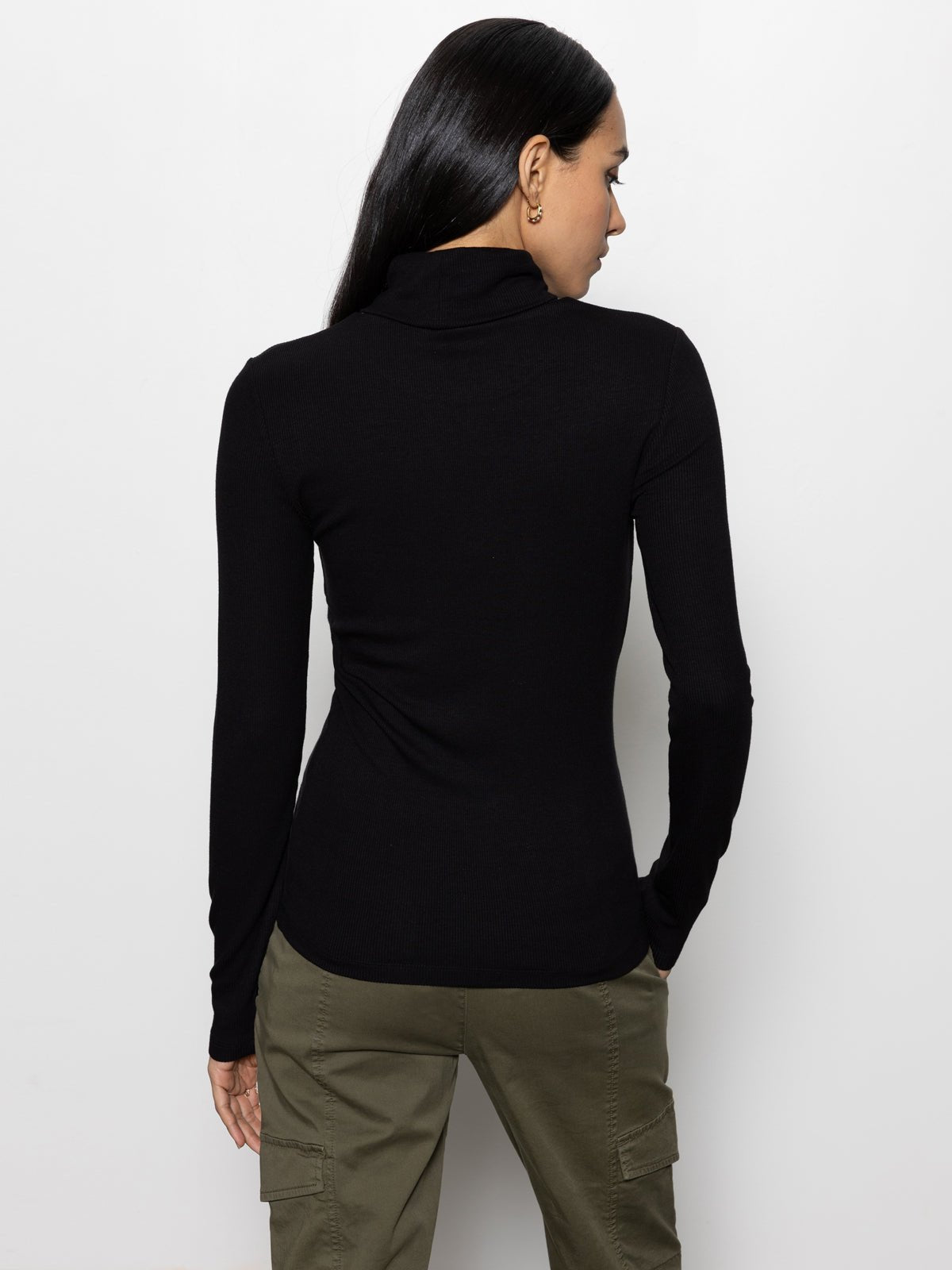 Essential Turtleneck Top Black