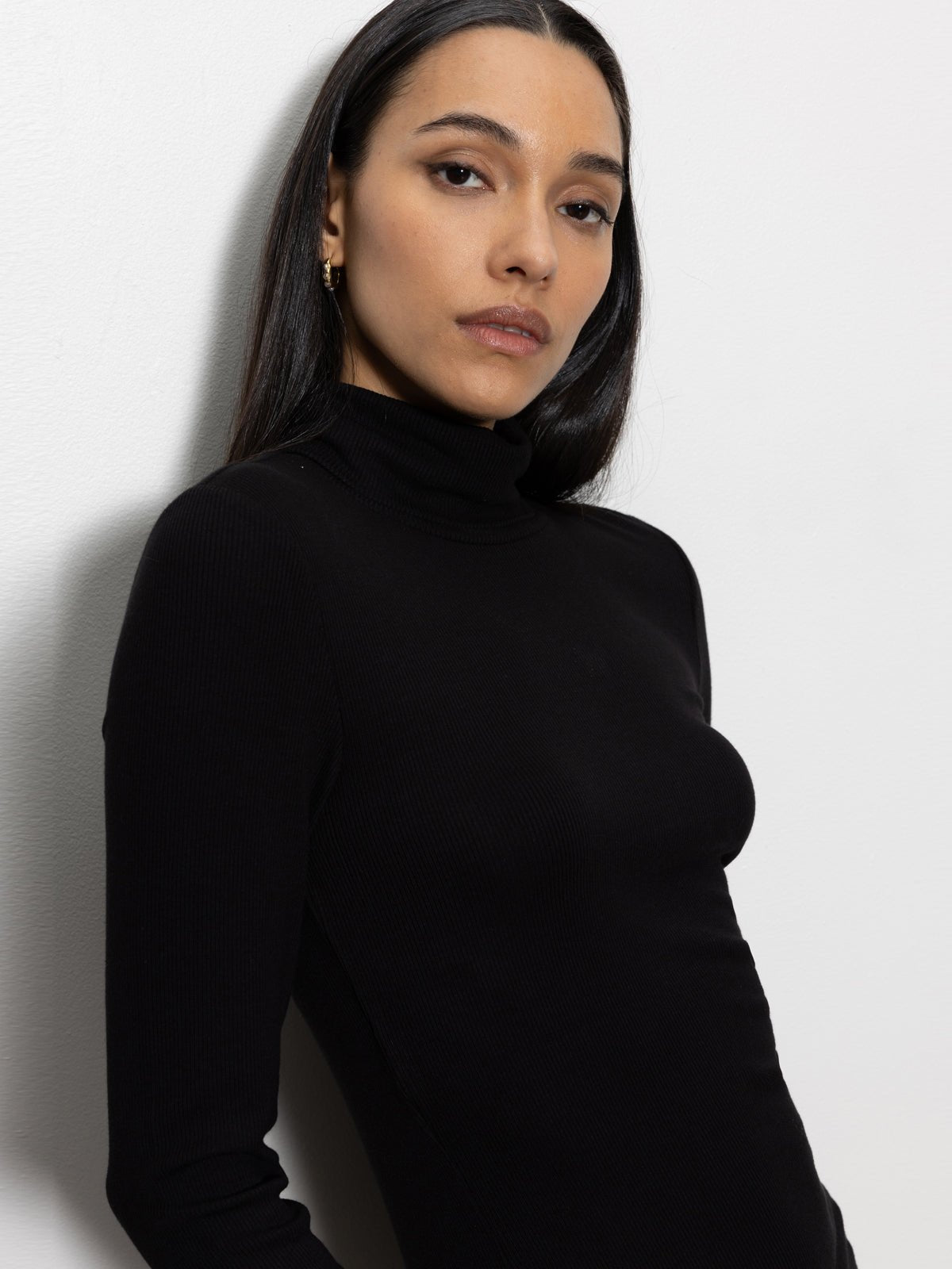 Essential Turtleneck Top Black