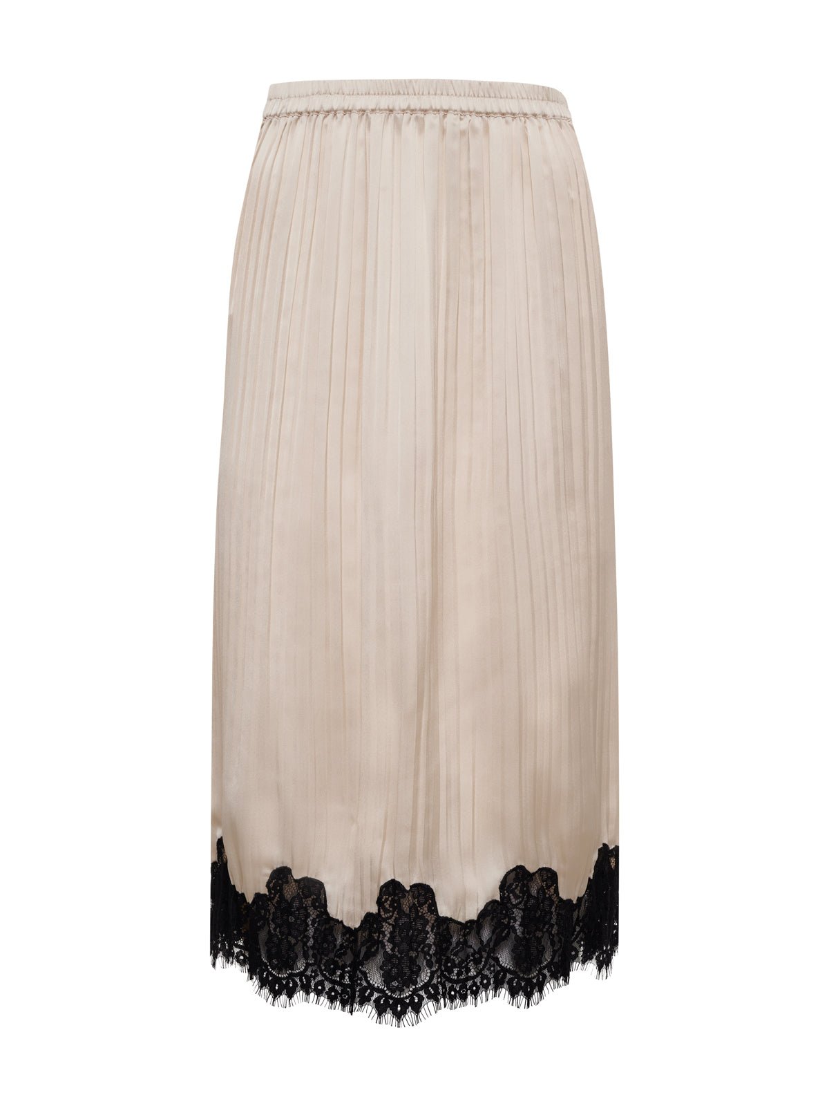 Evermore Pleated Midi Skirt Light Oat