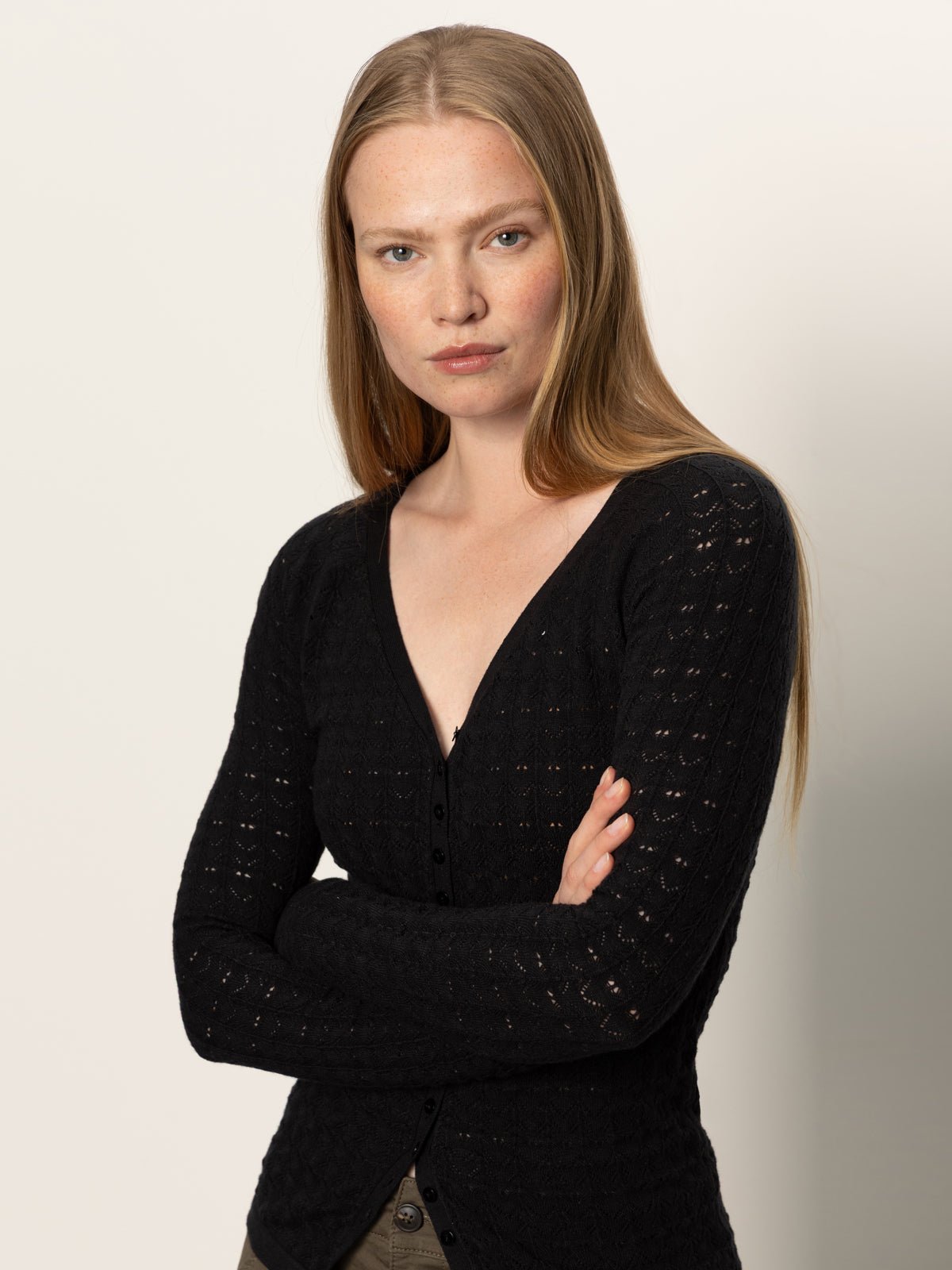 Fitted Raglan Cardi Black