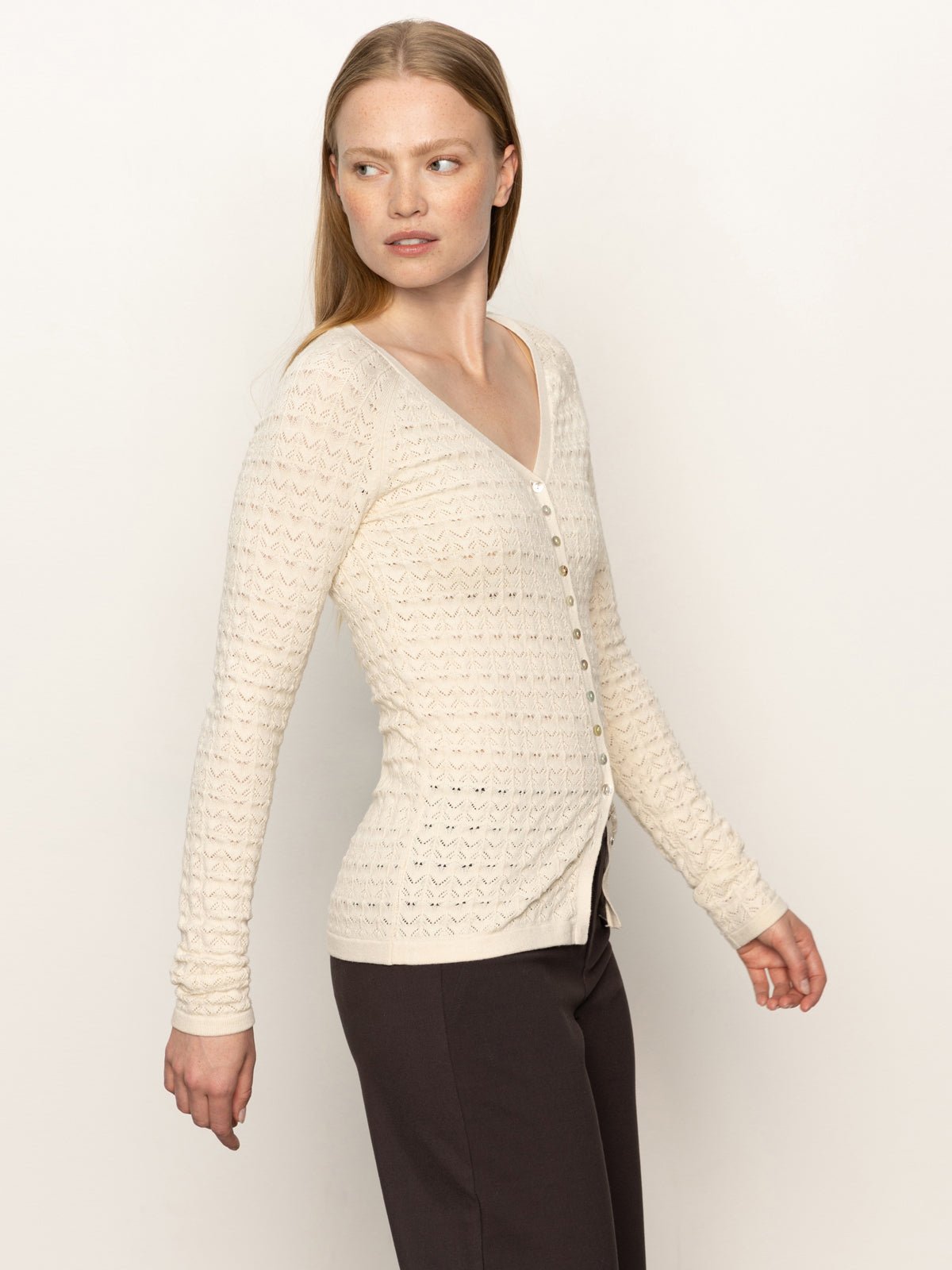 Fitted Raglan Cardi Light Oat