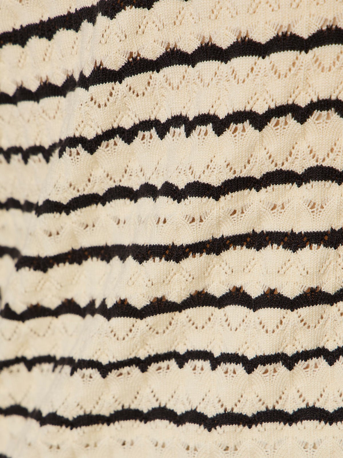 Forever Striped Mock Neck Vanilla Creme With Black Stripe