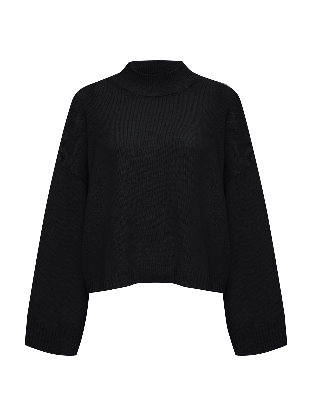 Forever Wool Cashmere Popover Black