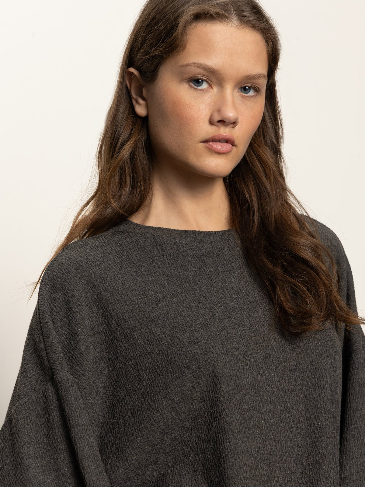 Hearthside Popover Top Heather Ink