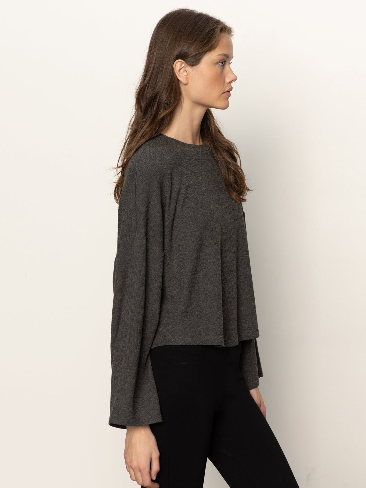 Hearthside Popover Top Heather Ink