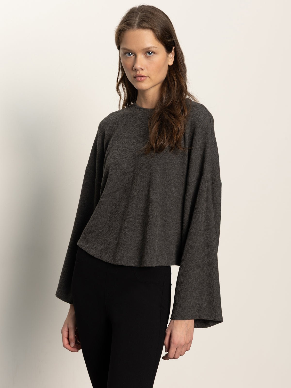 Hearthside Popover Top Heather Ink